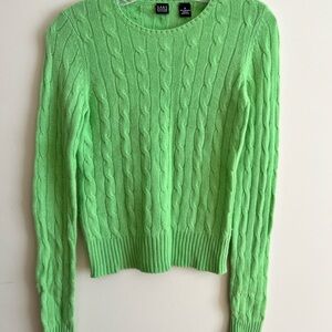 SAKS FIFTH AVENUE 100% CASHMERE CABLE KNOT SWEATER WOMENS - EUC - S